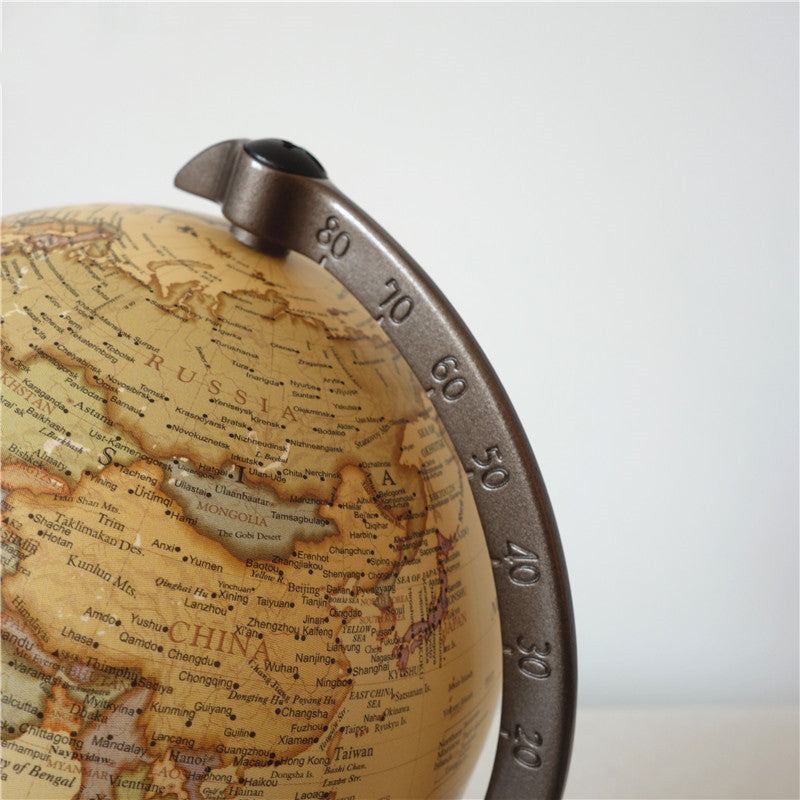 Globe Terrestre Décoratif Vintage avec Socle en Bois