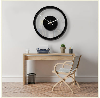 Horloge Murale Minimaliste en Verre et Métal