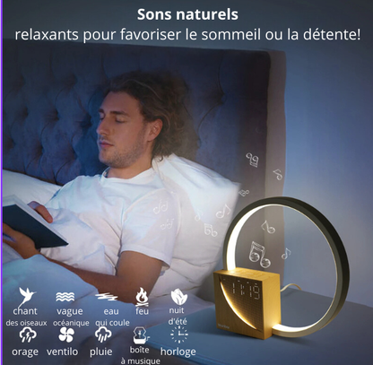 Lampe tactile multifonction avec réveil et sons naturels