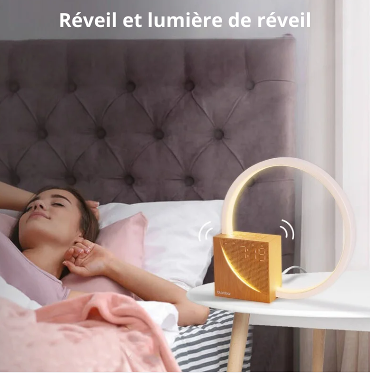 Lampe tactile multifonction avec réveil et sons naturels