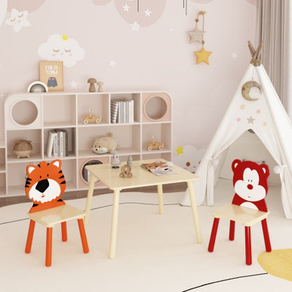 Table enfants en bois massif avec chaises